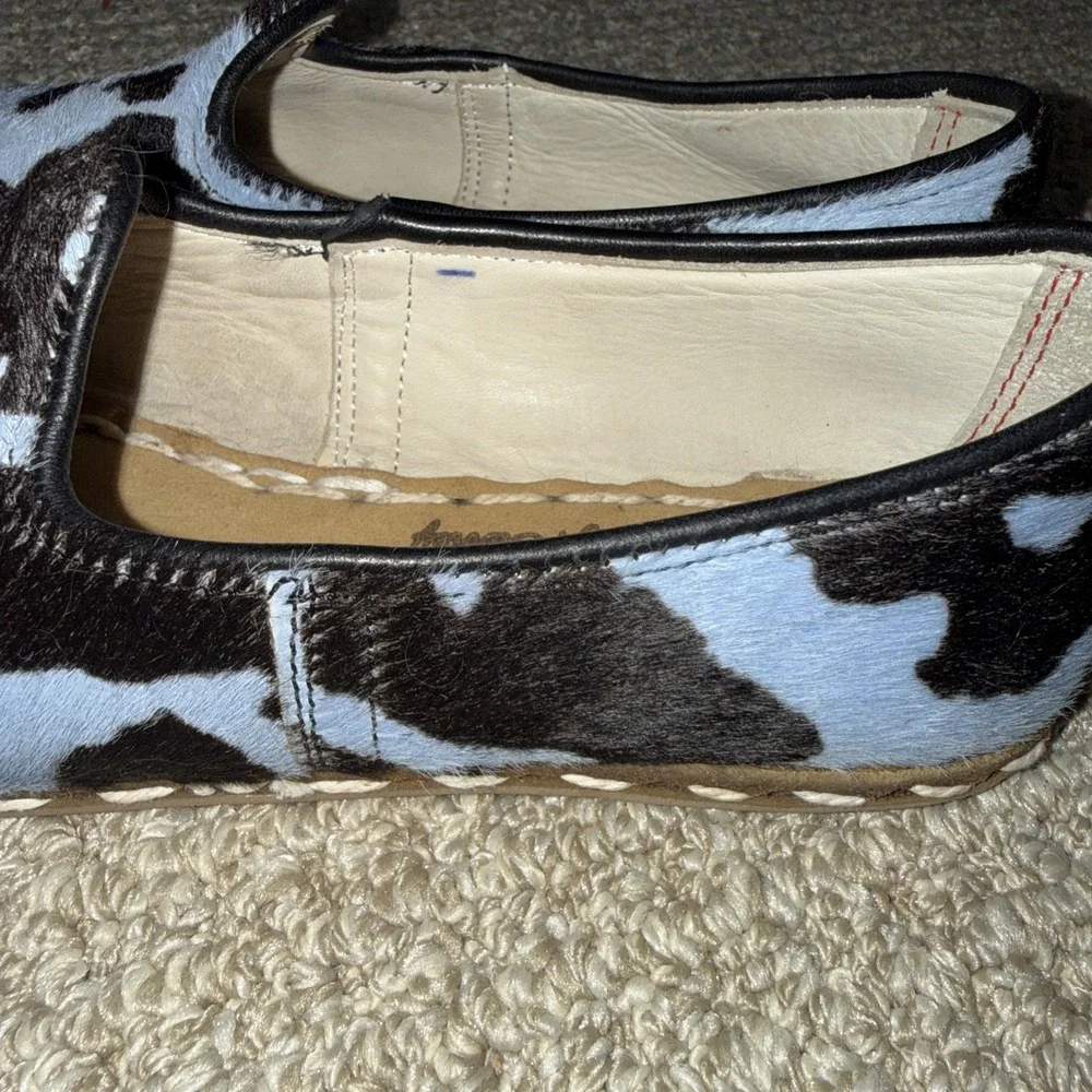 SABAH The Bolo Blue And Black Cow Print Loafer Size 36 (5.5) El Paso Texas‎
